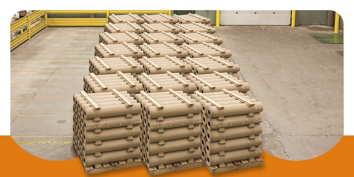 Using Rollguard products to efficiently store paper rolls in a warehouse